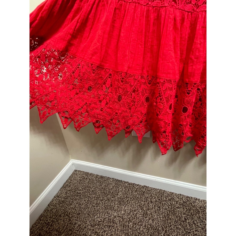 Free People Dress Women's 6 Rhapsody Crochet Lace Boho Fairy Western Maxi Dress - Picture 6 of 16
